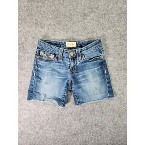Big Star Shorts Womens 24 Blue Denim Distressed Cut Off‎ Cow Girl Rodeo